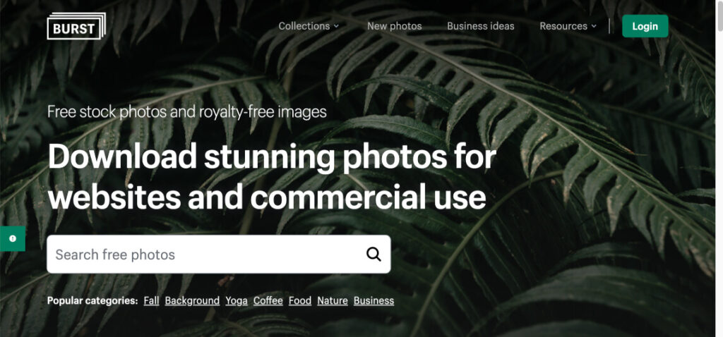 WEBサイト「BURST」のトップページ画像