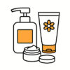 スキンケア用品のイラスト